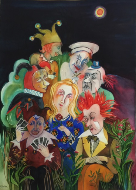 Jokers on the Left, Clowns on the Right,
Stuck in the Middle With You   35" x 25"